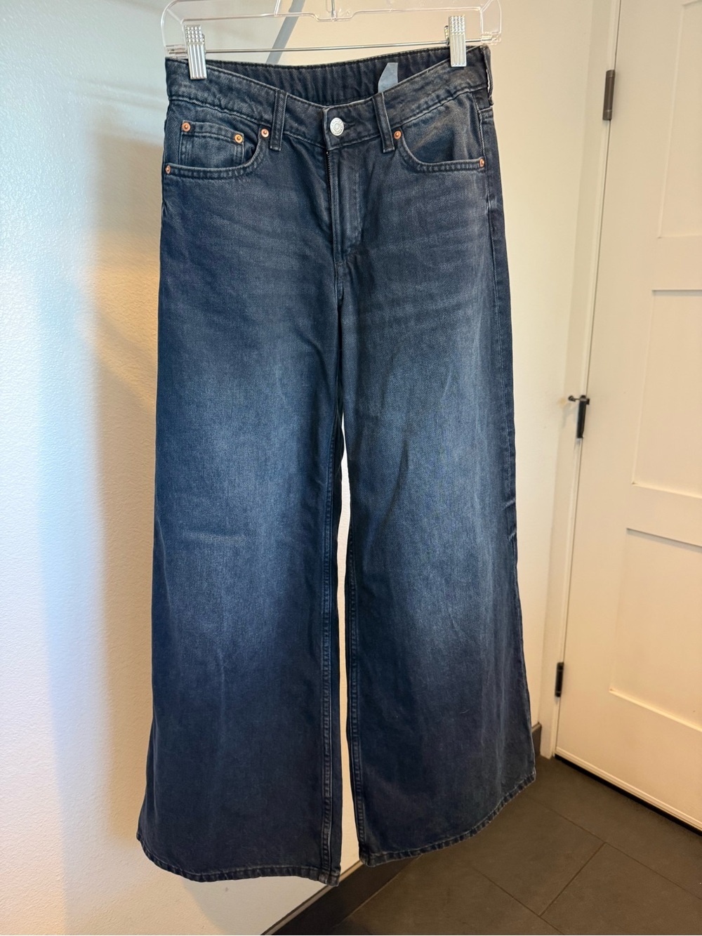 H&M Dark Blue Wide-Leg Women's Jeans